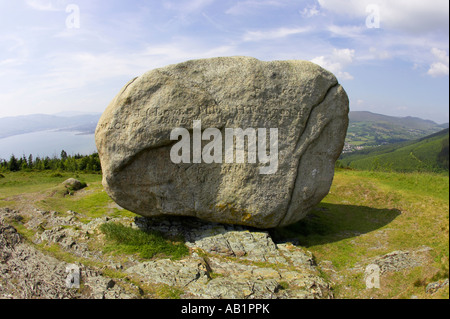 wide of the area around the The cloughmore stone on Slieve Martin Rostrevor Stock Photo