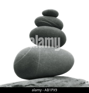 stones balanced on top of each other Stock Photo