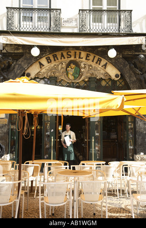 Café A Brasileira, Largo do Chido, Barrio Alto, Lisbon, Portugal Stock Photo