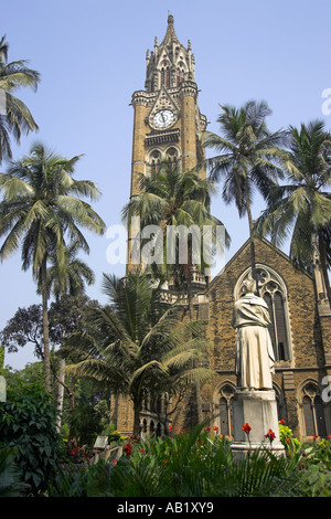 Bombay University and library with Rajabai Tower and clock Churchgate Mumbai India Stock Photo