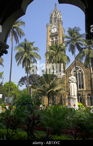 Bombay University and library with Rajabai Tower and clock Churchgate Mumbai India Stock Photo