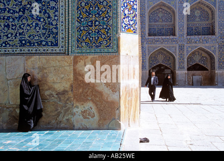 People in Mosque courtyard, Tehran, Iran, Middle East Stock Photo