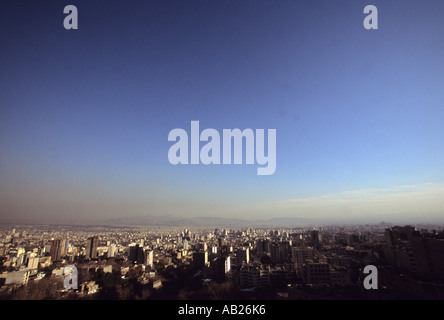 Tehran cityscape with distant view of mountains on horizon, Iran, Middle East Stock Photo