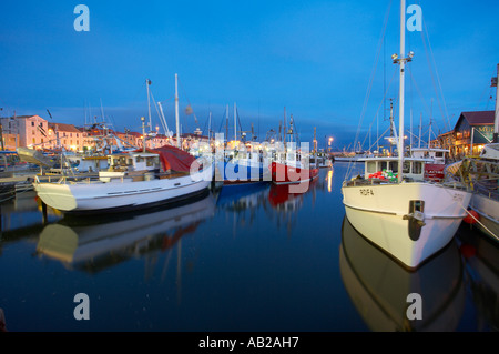fishing boats in Victoria Dock at dusk Hobart Tasmania Australia Stock Photo