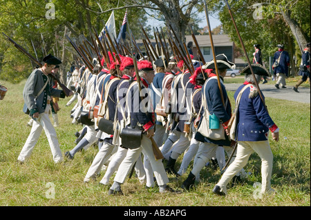Re enactment of Attack on Redoubts 9 10 where the major infantry action of the siege of Yorktown took place General Washingt Stock Photo