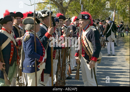 Re enactment of Attack on Redoubts 9 10 where the major infantry action of the siege of Yorktown took place General Washingt Stock Photo