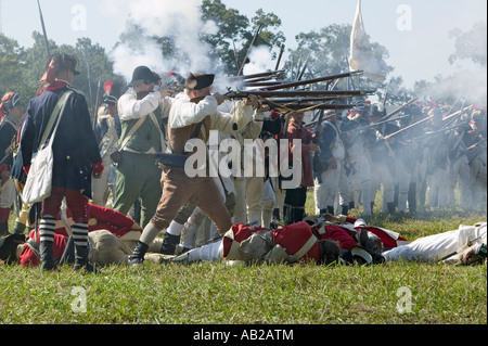 Re enactment of Attack on Redoubts 9 10 where the major infantry action of the siege of Yorktown took place General Washingto Stock Photo