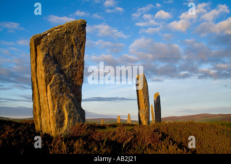 dh  RING OF BRODGAR ORKNEY Neolithic standing stones henge circle Stock Photo