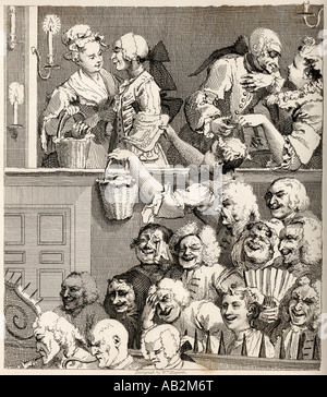 The Laughing Audience. From the original design by Hogarth. Stock Photo