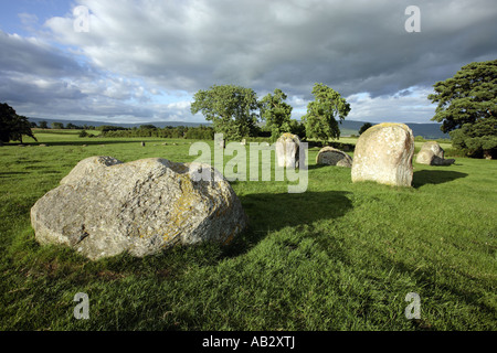 Long Meg and Her Daughters Stone Circle, Little Salkeld, Cumbria Stock Photo
