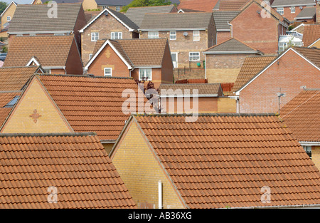 Modern private housing estate at Gilfach Goch South Wales UK EU Stock Photo