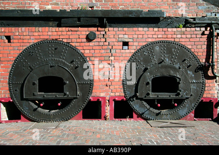 Water Boilers for the steam winding engine at Middleton top Derbyshire,England,UK Stock Photo