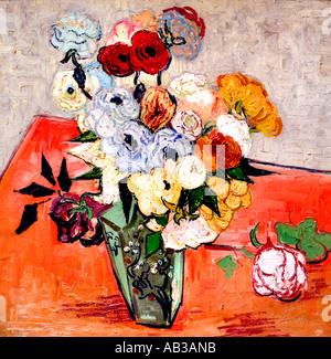 Vincent van Gogh 1853–1890 Dutch Netherlands Japanese Vase with Roses and Anemones 1890 Stock Photo