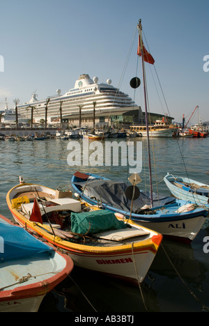 Cruise ship Crystal Serenity in port at Kusadasi, Turkey Stock Photo