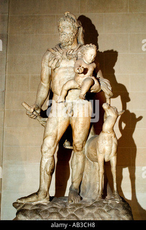 Hercules carrying the child Telephe Greek Roman Stock Photo