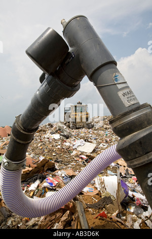 Methane from Landfill Recovery System Stock Photo