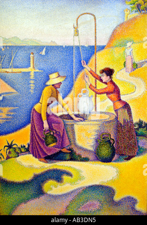 Paul Signac 1863 - 1935 France French  Women at the Well. 1892. Stock Photo