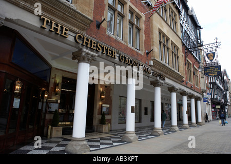 entrance to the chester grosvenor hotel and spa with the eastgate clock ...