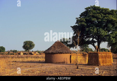 Mud huts in rural southern Chad near Kome and Doba Stock Photo