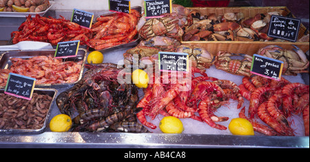 Seafood Display Trouville Calvados Normandy France Stock Photo
