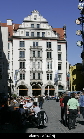 People outside the Orlando house at the Platzl in Munich. Stock Photo