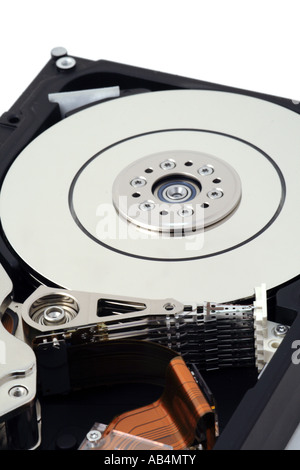 Internal details of computer Hard Disk Drive (HDD). Stock Photo