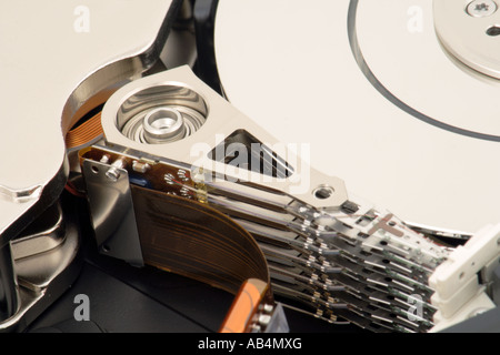 Internal details of computer Hard Disk Drive (HDD). Stock Photo