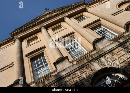 Front of The Guildhall in Bath England with the Statue of Justice on the Pediment Above Stock Photo