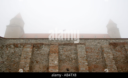 Bratislava Castle in the mist Stock Photo