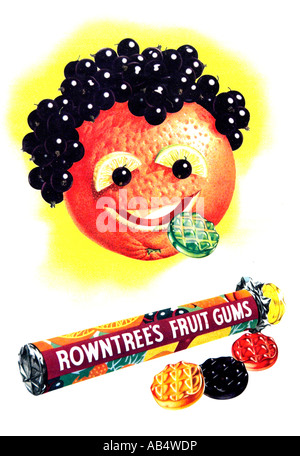 Magazine Advertisement for Rowntree's Fruit Gums December 1954  FOR EDITORIAL USE ONLY Stock Photo