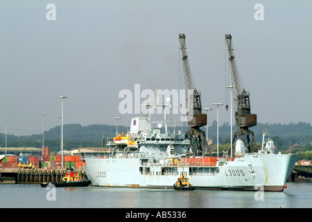 Sir Galahad Royal Navy Ship at Marchwood in the Port of Southampton southern England UK on return from Iraq Stock Photo