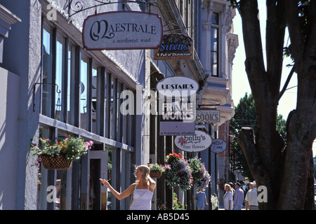 Water Street shops Port Townsend Washington Stock Photo