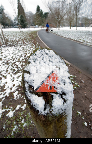 kings heath park in birmingham in the snow which was the home of the cartland familly whose daughter is dame Barbara cartland Stock Photo