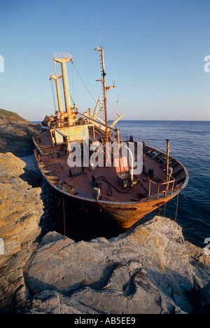 Prawl Point Wreck Rusting Ship wreck Prawle Point Devon UK Europe Stock Photo - Alamy