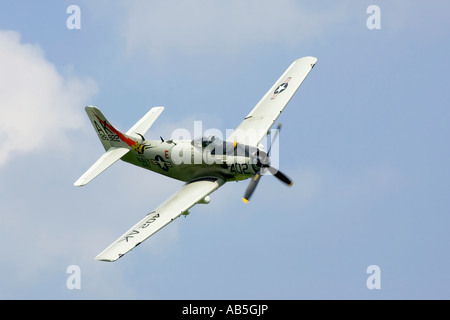 A Douglas Skyraider of the US Navy starts its attack run Stock Photo