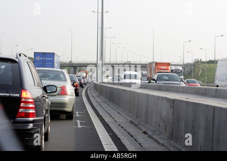 Traffic queue on the motorway Stock Photo