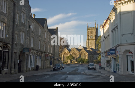 Saint Eustachius Church from Brook Street Tavistock Devon England Stock Photo