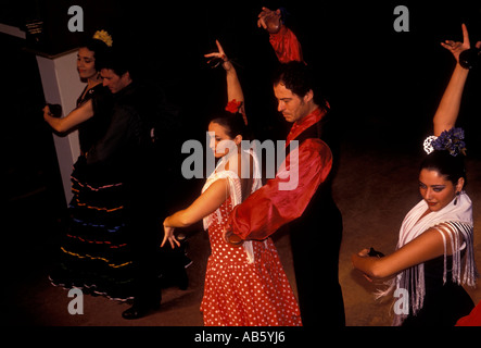 Flamenco dancers, El Patio Sevillano, Seville, Seville Province, Spain Stock Photo