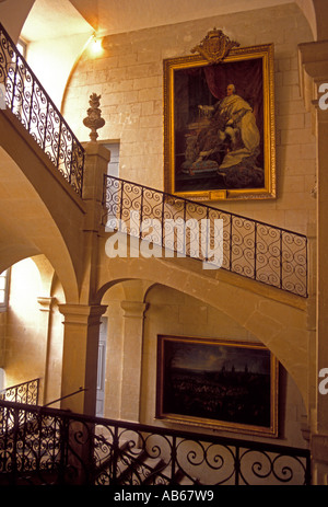 Grand Staircase, staircase, Grand Escalier, Chateau d’Usse, Castle of Usse, Chateau Usse, Rigny-Usse, Loire Valley, Centre Region, France, Europe Stock Photo