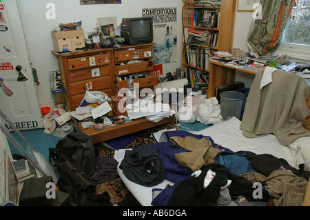 Extremely messy room of a teenage. Stock Photo