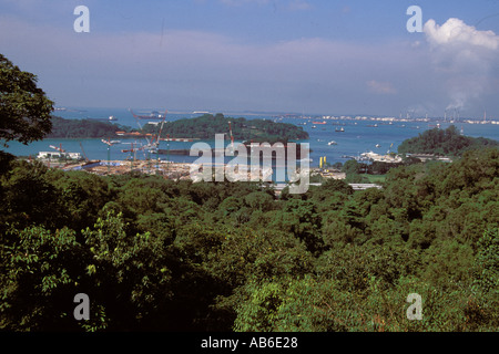 Singapore Mount Faber Cable Car Station view of Harbour Stock Photo