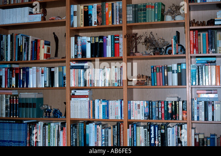 Bookshelf in a private home Stock Photo