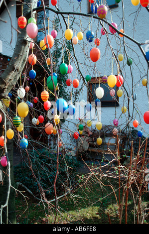 Traditional easter egg tree in Bavaria Germany Stock Photo