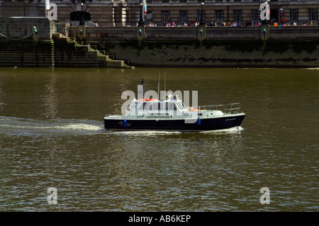 Port of London Harbour Master's Boat on the River Thames London England UK Stock Photo