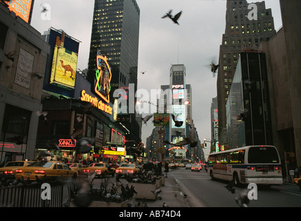 New York USA 1993 Pigeons in Times Square Stock Photo