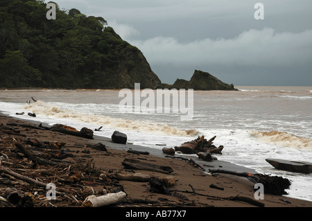 Stormy Buena Vista Beach, close to Samara, Guanacaste Province, Costa Rica, Central America Stock Photo