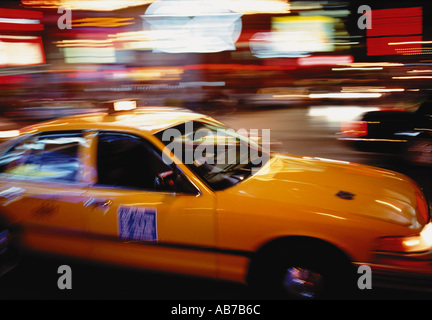 New York City taxi at Times Square Stock Photo