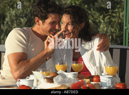 Couple having breakfast Stock Photo
