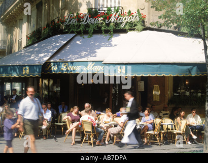 Cafe Les Deux Magots on St. Germain on the Paris Left Bank Stock Photo