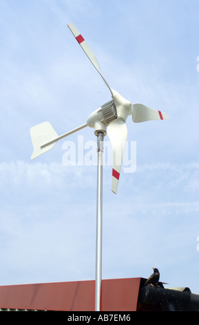 Micro Wind Turbine on roof of Powertech Ltd in Ferndown Dorset England small wind component supply company Stock Photo